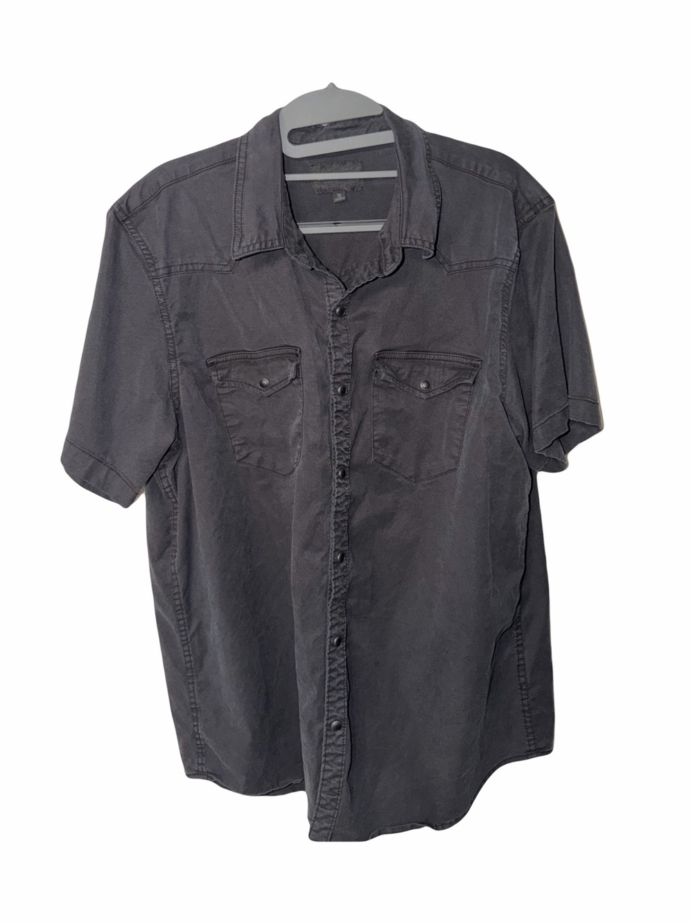 Lucky Brand Men's Short Sleeve Button-Down Shirt - Charcoal